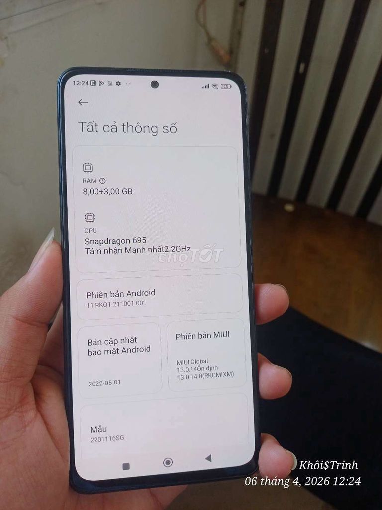 Xiaomi Redmi Note 11 Pro 5G 8GB/128GB Đen. Mua bán Điện thoại tại Huyện Cai Lậy Tiền Giang được đăng bởi minh khôi hình 1