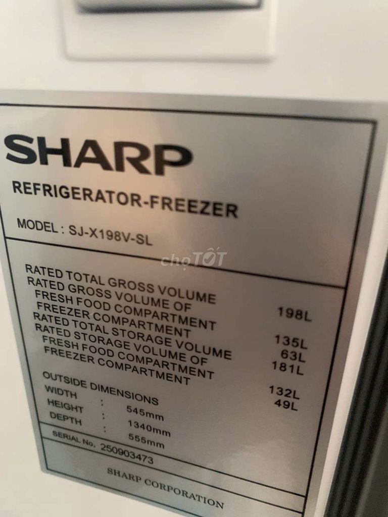 Tủ lạnh Sharp SJ-X198V-SL 198L. Mua bán Tủ lạnh tại Quận Ngũ Hành Sơn Đà Nẵng được đăng bởi Tư hình 1