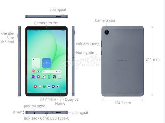 Samsung Galaxy Tab A11 4GB/64GB Xám. Mua bán Máy tính bảng tại Thành phố Tam Kỳ Quảng Nam được đăng bởi TQ hình 1