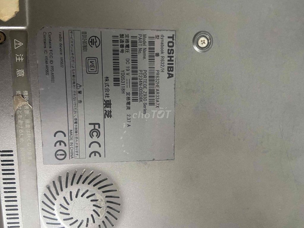 Laptop Toshiba Dynabook R632 i5 4GB/128GB. Mua bán Laptop tại Quận Bình Tân Tp Hồ Chí Minh được đăng bởi chuyên hàng cũ hình 1