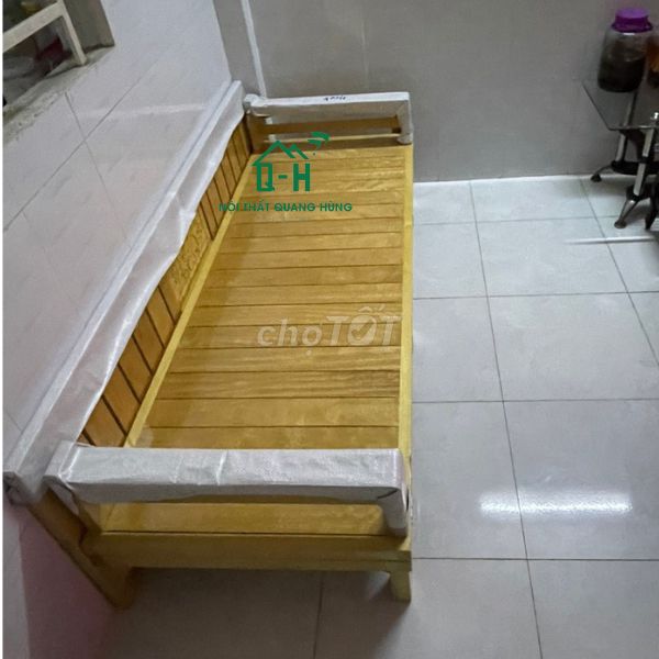 GIƯỜNG GẤP GỖ CÒNG MÀU VÀNG TỰ NHIÊN CAO CẤP HCM