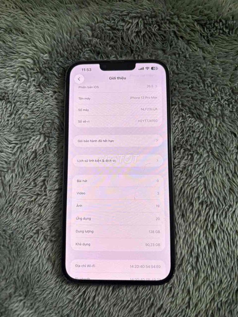 Apple iPhone 13 Pro Max 128GB Xám 76%. Mua bán Điện thoại tại Huyện Hòa Vang Đà Nẵng được đăng bởi Nguyễn Mạnh hình 1