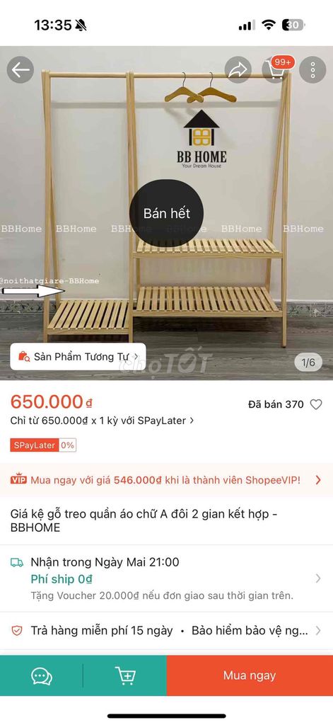 Kệ treo quần áo BBHOME gỗ thông. Mua bán Tủ, kệ gia đình tại Thành phố Thủ Đức Tp Hồ Chí Minh được đăng bởi Ánh hình 1