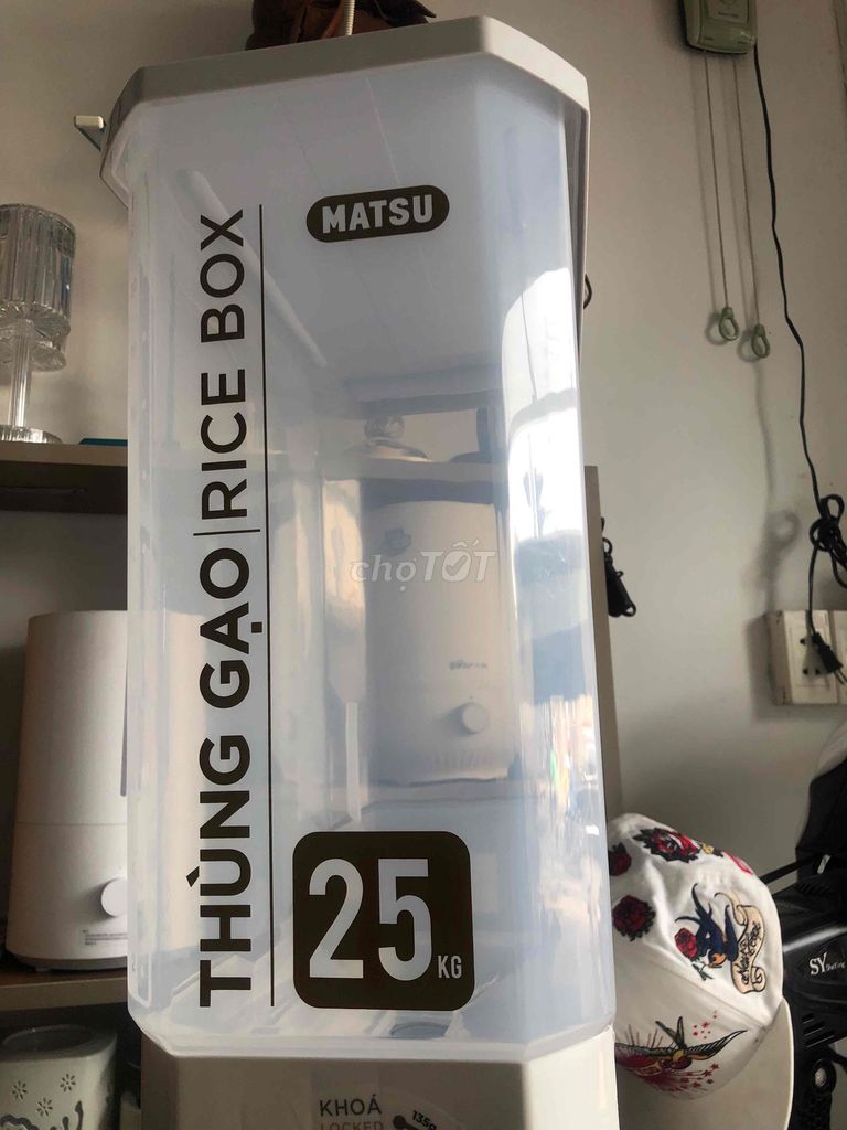Thùng đựng gạo Matsu Nhựa Trắng 25kg. Mua bán Dụng cụ nhà bếp tại Quận Bình Tân Tp Hồ Chí Minh được đăng bởi Thanh Thanh hình 1