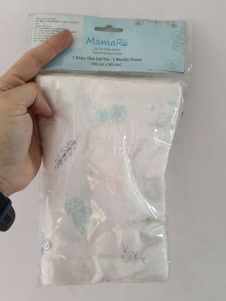 Thanh lý Khăn tắm MamaR&B sợi tre 90cm trắng. Mua bán Mẹ và bé tại Quận 11 Tp Hồ Chí Minh được đăng bởi AHUIS hình 1