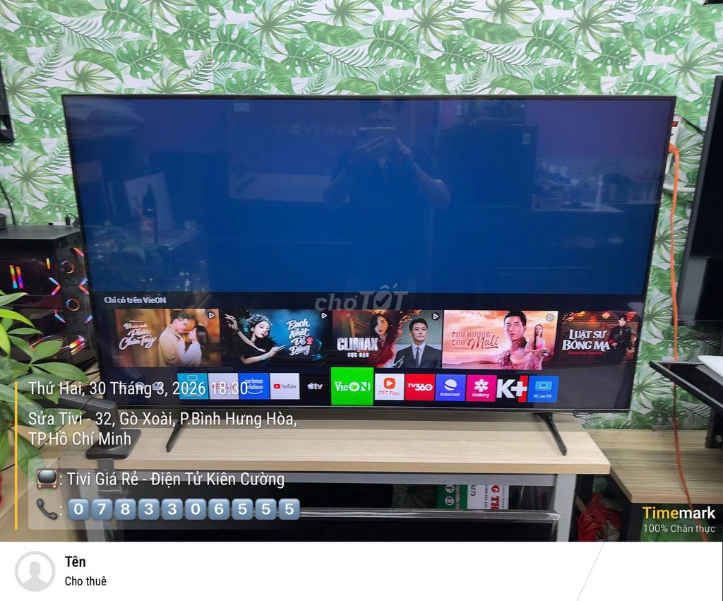 Tivi Samsung 55 Inch 55AU8100 4K Giọng nói Bluetut. Mua bán Tivi, Âm thanh tại Quận Bình Tân Tp Hồ Chí Minh được đăng bởi Điện Tử Kiên Cường hình 1