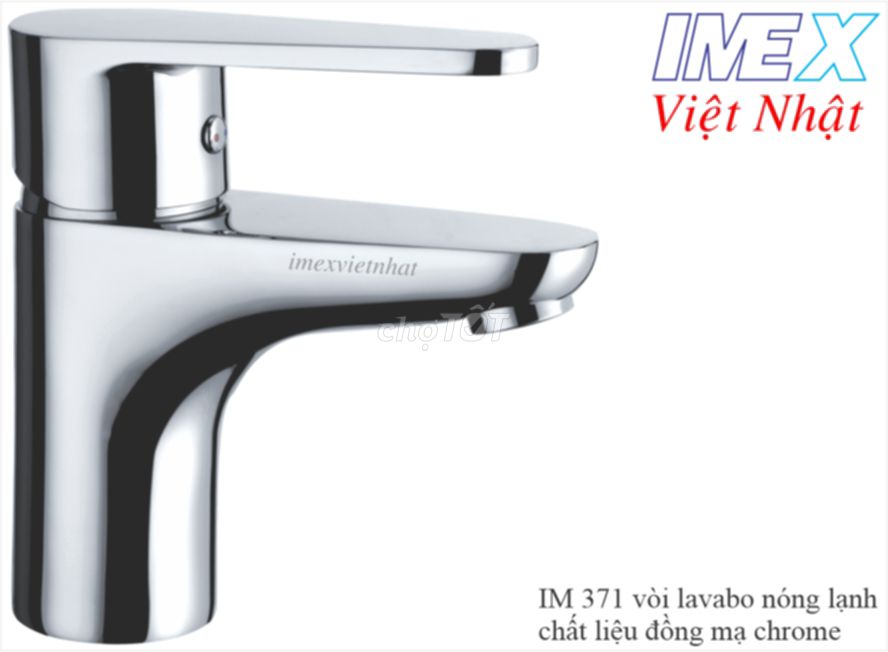 Vòi lavabo nóng lạnh chất liệu đồng mạ crom IM