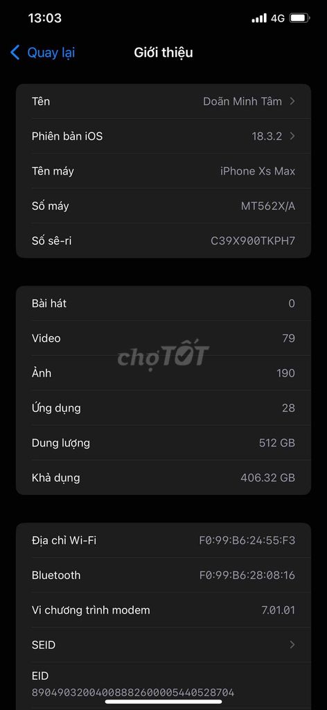 cần bán máy dung lượng 512gb pin 88% máy đẹp 95%. Mua bán Điện thoại tại Thành phố Long Xuyên An Giang được đăng bởi Minh Tâm hình 1