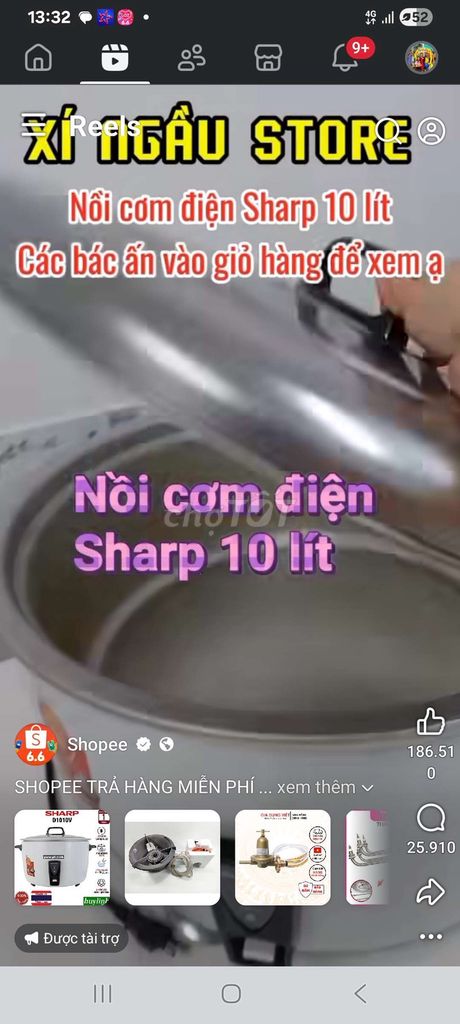 Nồi cơm điện Sharp D1010V 10 lít. Mua bán Bếp, lò, đồ điện nhà bếp tại Quận Hải Châu Đà Nẵng được đăng bởi Tên chưa cung cấp hình 1