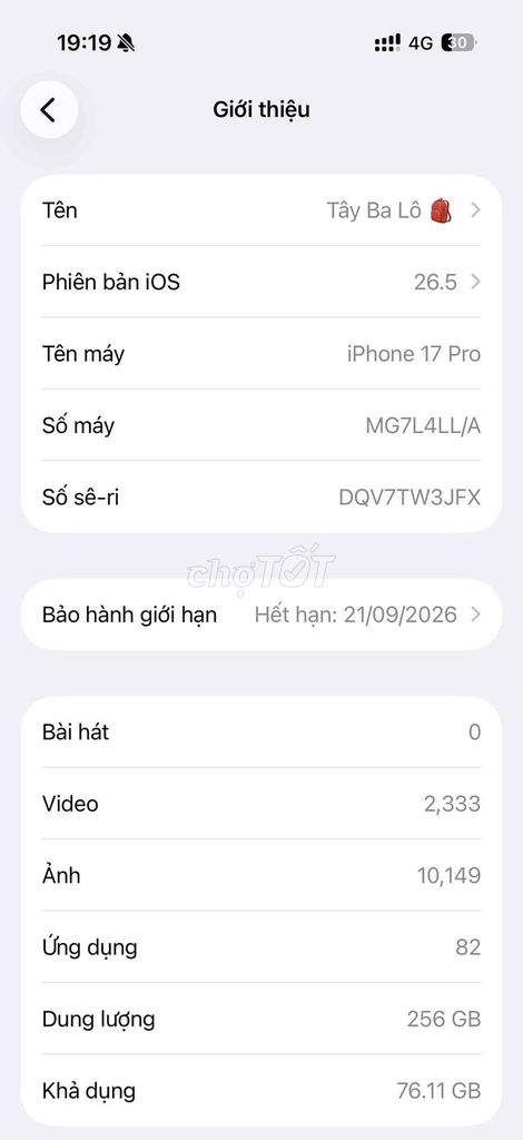 Cần bán iphone 17 pro cam. Chưa sửa chữa. Cam kết. Mua bán Điện thoại tại Quận Long Biên Hà Nội được đăng bởi Tây hình 1