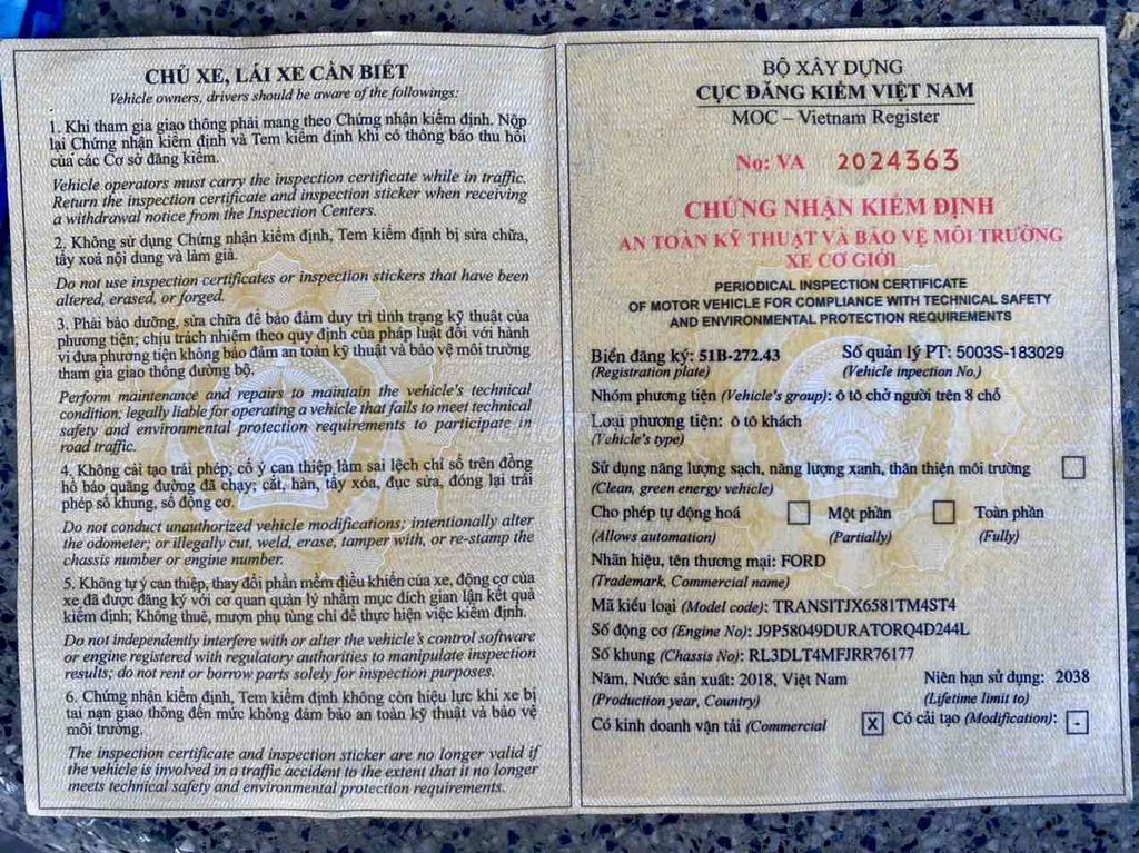 FORD TRANSIT Medium 2018 FuLL Option XE ĐẸP ZIN99%. Mua bán Ô tô tại Huyện Bình Chánh Tp Hồ Chí Minh được đăng bởi Ôtô Nhiệm Nguyễn hình 20