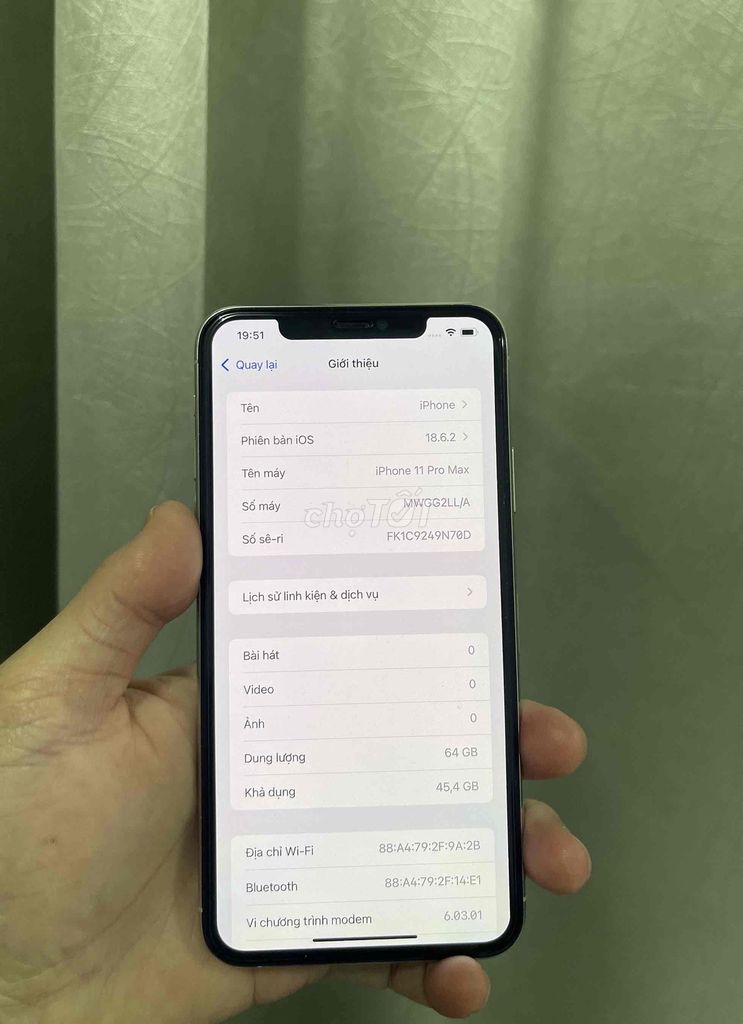 Apple iPhone 11 Pro Max 64GB Trắng. Mua bán Điện thoại tại Thành phố Đà Lạt Lâm Đồng được đăng bởi Quang Vinh hình 1