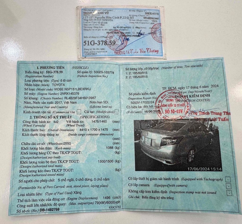 Toyota Vios 2017 1.5E MT - 157000 km. Mua bán Ô tô tại Quận Bình Thạnh Tp Hồ Chí Minh được đăng bởi Trinh Lê  Anh Vũ hình 14