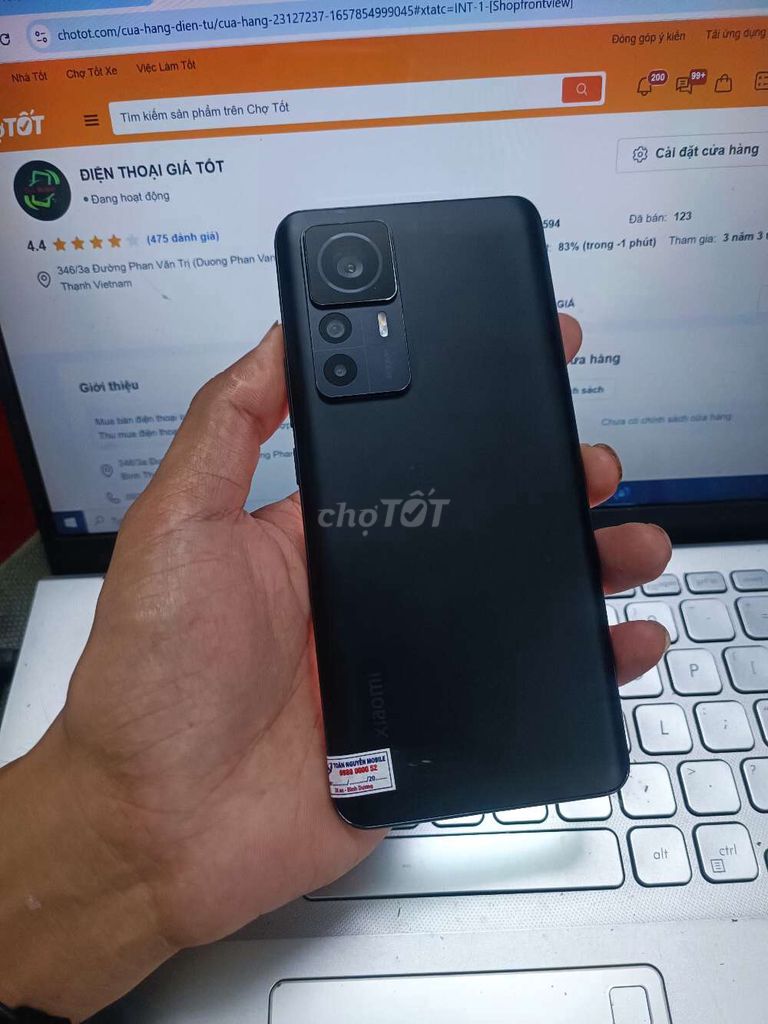 XIAOMI 12T 8GB.128GB PIN 5000 DIMENSITY 8100 MƯỢT. Mua bán Điện thoại tại Quận Bình Thạnh Tp Hồ Chí Minh được đăng bởi Dân Mobile hình 1