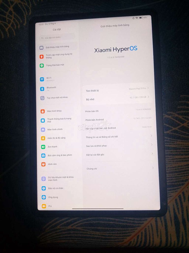 Xiaomi Pad 5 Pro 128GB Trắng hoặc GL IP BÙ TRỪ. Mua bán Máy tính bảng tại Huyện Hóc Môn Tp Hồ Chí Minh được đăng bởi Phụng Tăng hình 1