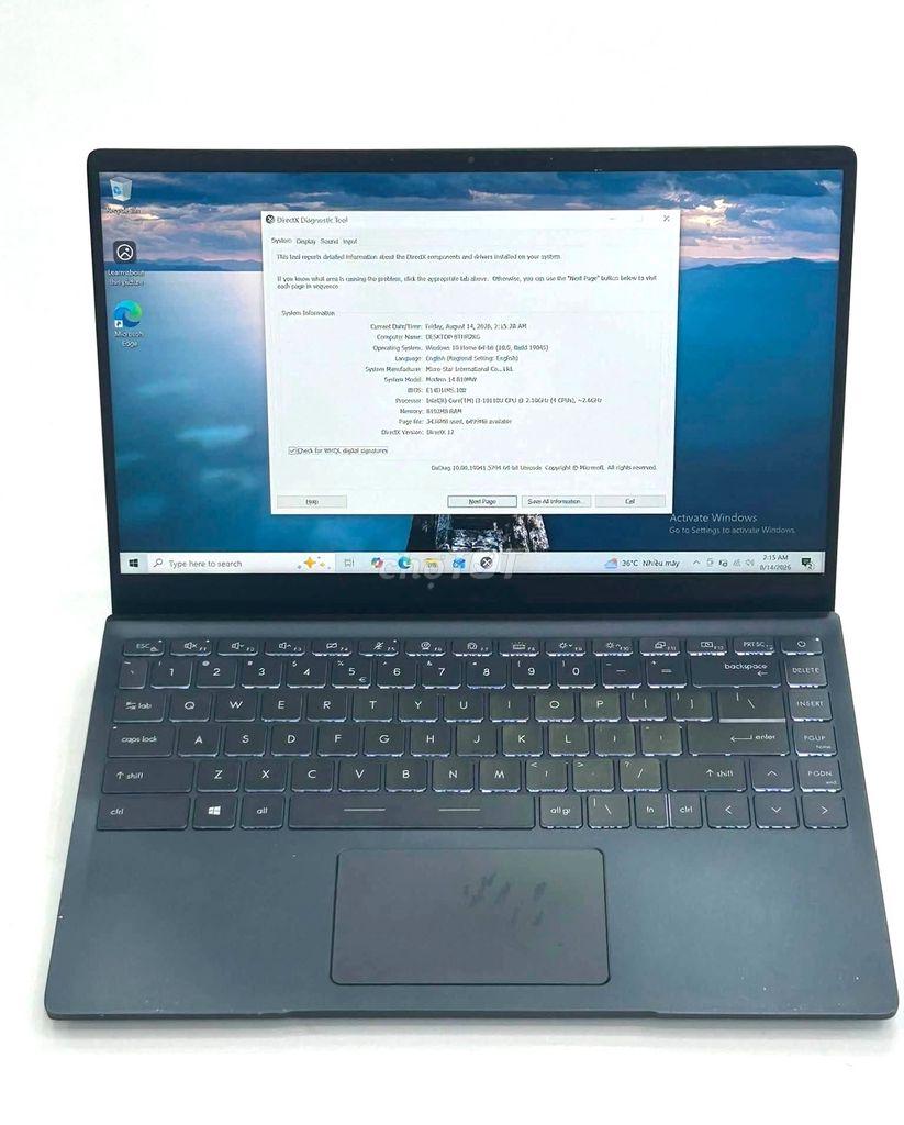 MSI Modern 14 B10MW | i3 10110U/ 8GB/ SSD 256GB. Mua bán Laptop tại Quận Hải Châu Đà Nẵng được đăng bởi TTCenter 484 NÚI THÀNH hình 1