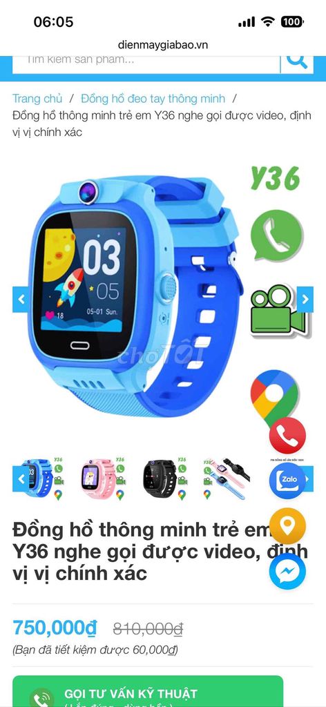 Đồng hồ thông minh Y36 Xanh dương. Mua bán Thiết bị đeo thông minh tại Quận Liên Chiểu Đà Nẵng được đăng bởi hùng hình 1