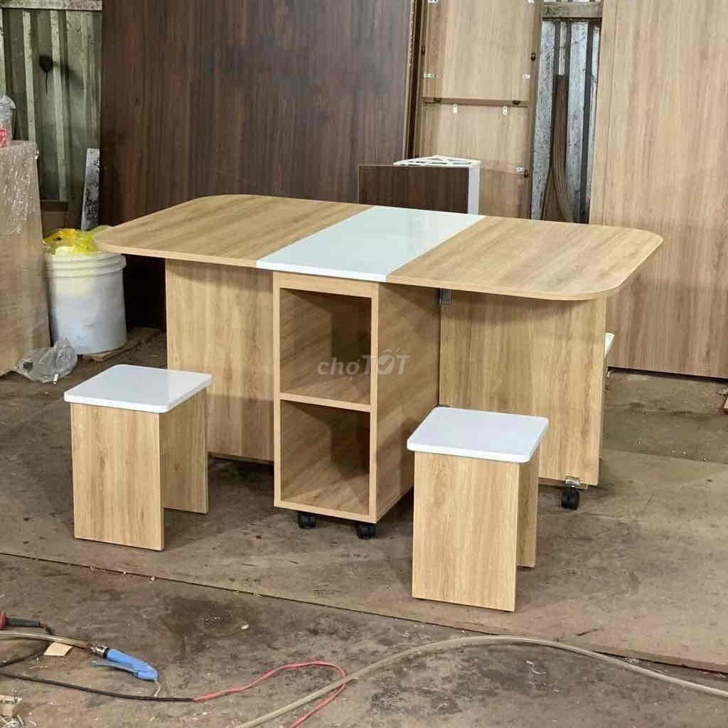 Bộ bàn ăn Gỗ MDF gấp gọn thông minh kèm 4 ghế. Mua bán Bàn ghế tại Huyện Thanh Oai Hà Nội được đăng bởi Nội thất SEA DECOR hình 1