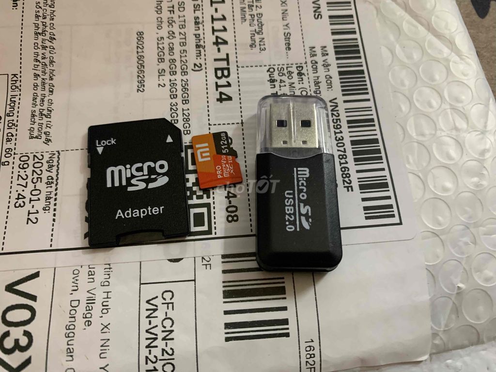 thẻ nhớ đầu đọc micrro sd 512gb new mới chưa xài