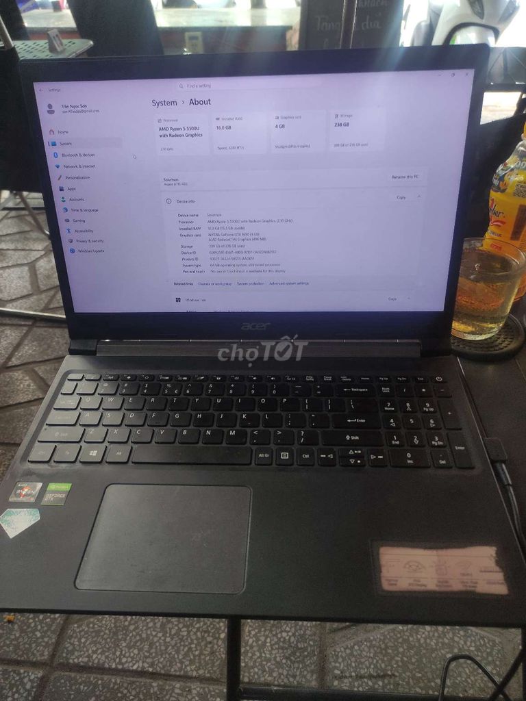 Acer Aspire 7 A715 42G Ryzen 5, GTX1650 8GB/256GB. Mua bán Laptop tại Thành phố Thủ Đức Tp Hồ Chí Minh được đăng bởi Trần Sơn hình 1