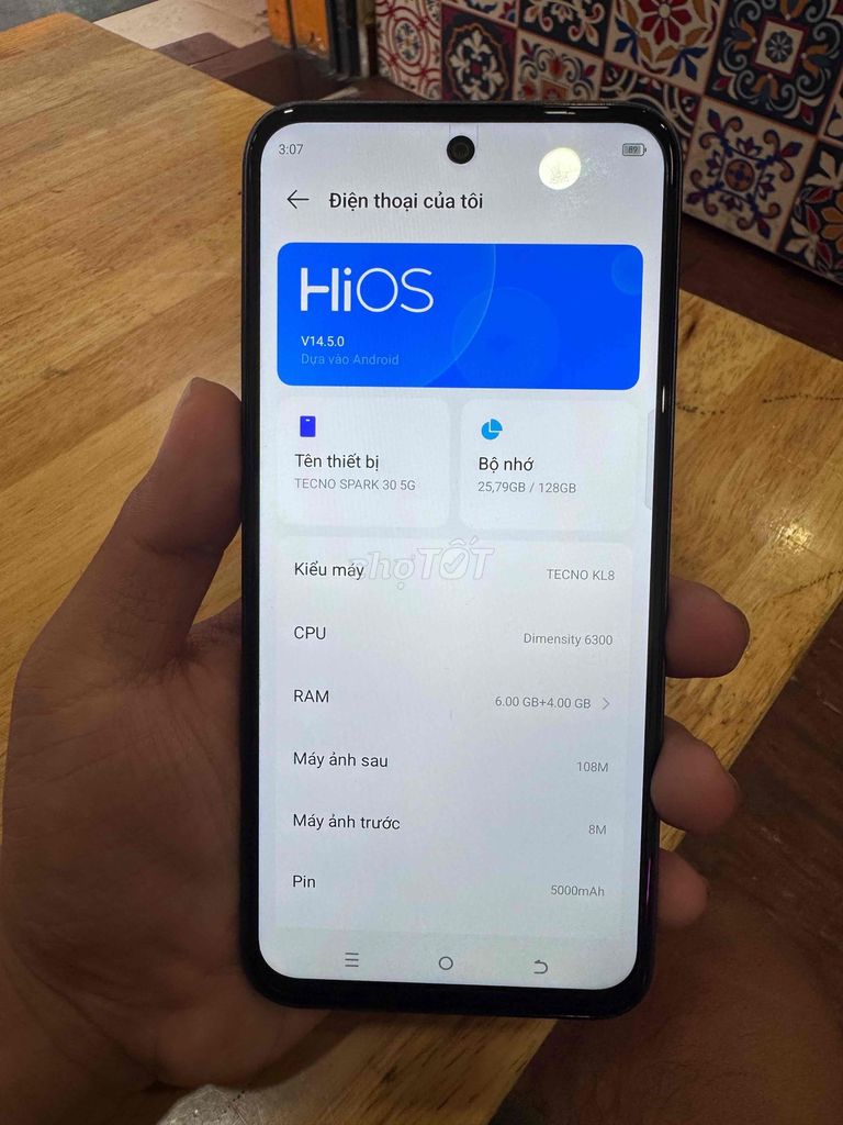 Tecno Spark 30 5G 128GB Xám 6GB RAM. Mua bán Điện thoại tại Quận 8 Tp Hồ Chí Minh được đăng bởi Tio hình 1