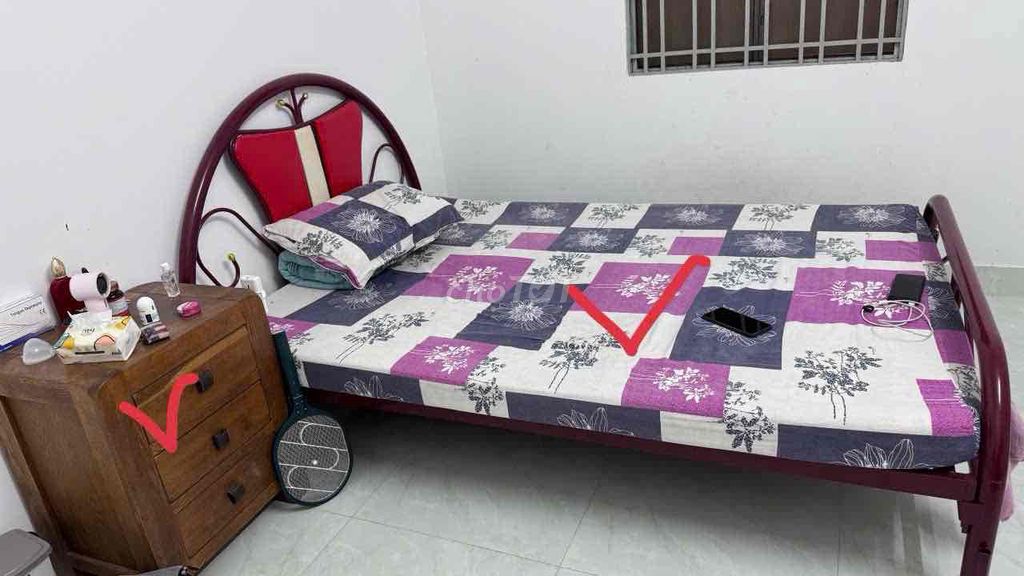 Giường ngủ sắt 1m6x2m & nệm Thắng Lợi. Mua bán Giường, chăn ga gối nệm tại Huyện Trảng Bom Đồng Nai được đăng bởi Kim Hương hình 1