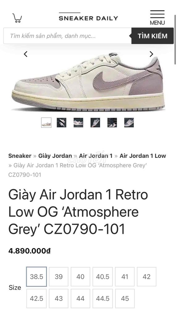 Jordan 1 Retro Low OG Atmosphere Grey