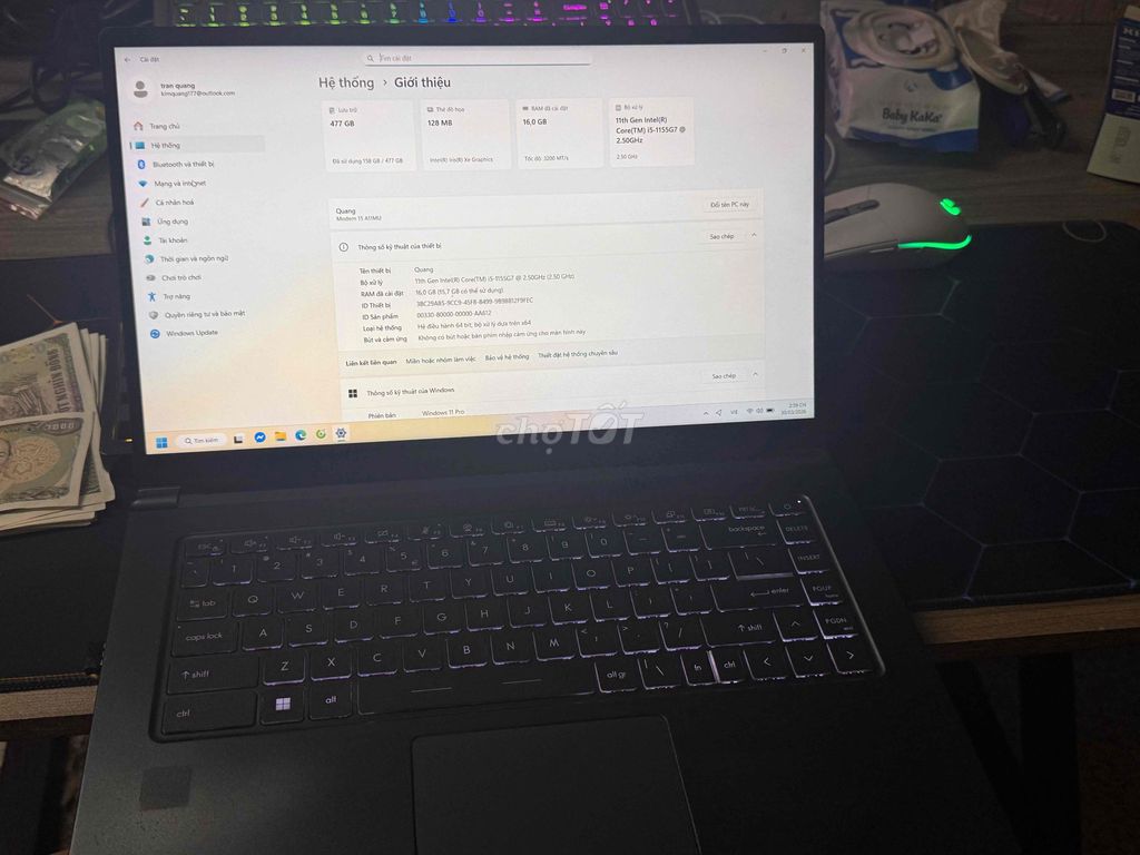 MSI Modern 15 i5 1117G 11th 16/500SSD. Mua bán Laptop tại Thành phố Thủ Đức Tp Hồ Chí Minh được đăng bởi Trần Kim Quang hình 1