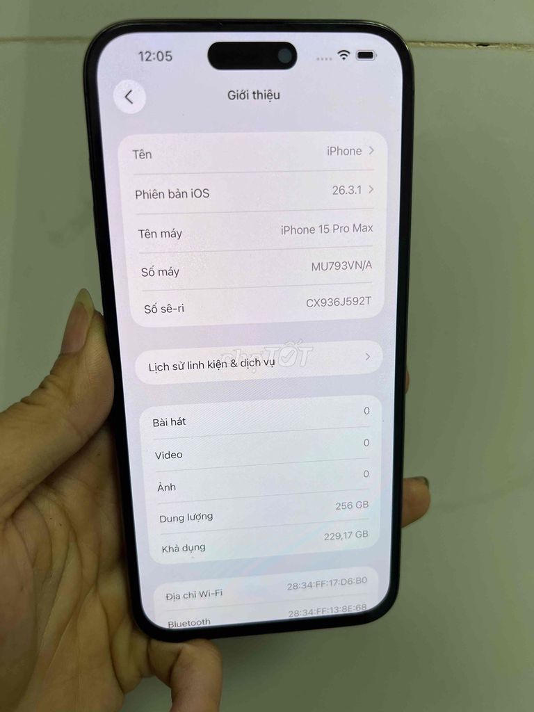 Apple iPhone 15 Pro Max 256GB Đen. Mua bán Điện thoại tại Thành phố Tân An Long An được đăng bởi mua xin alo no SMS hình 1
