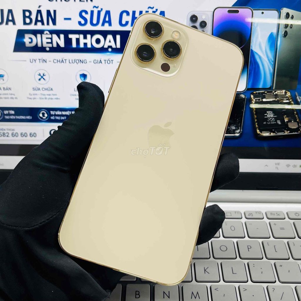 Apple iPhone 12 Pro Max 256GB Gold Quốc Tế. Mua bán Điện thoại tại Thành phố Biên Hòa Đồng Nai được đăng bởi DT MOBILE BIÊN HOÀ hình 1