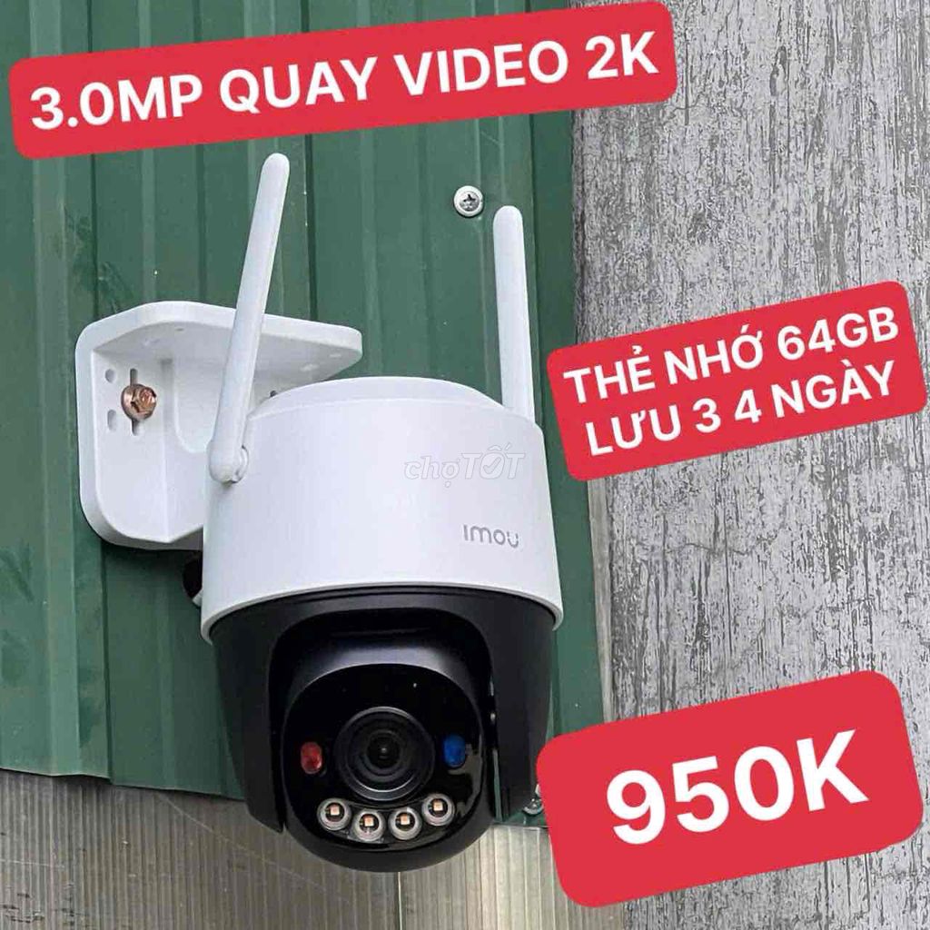 Camera Ngoài Trời IMOU 3MP Thẻ Nhớ 64GB