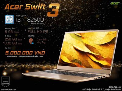 Acer Swift 3 i5/8gb/256gb ssd + 1000gb hdd mới 95%