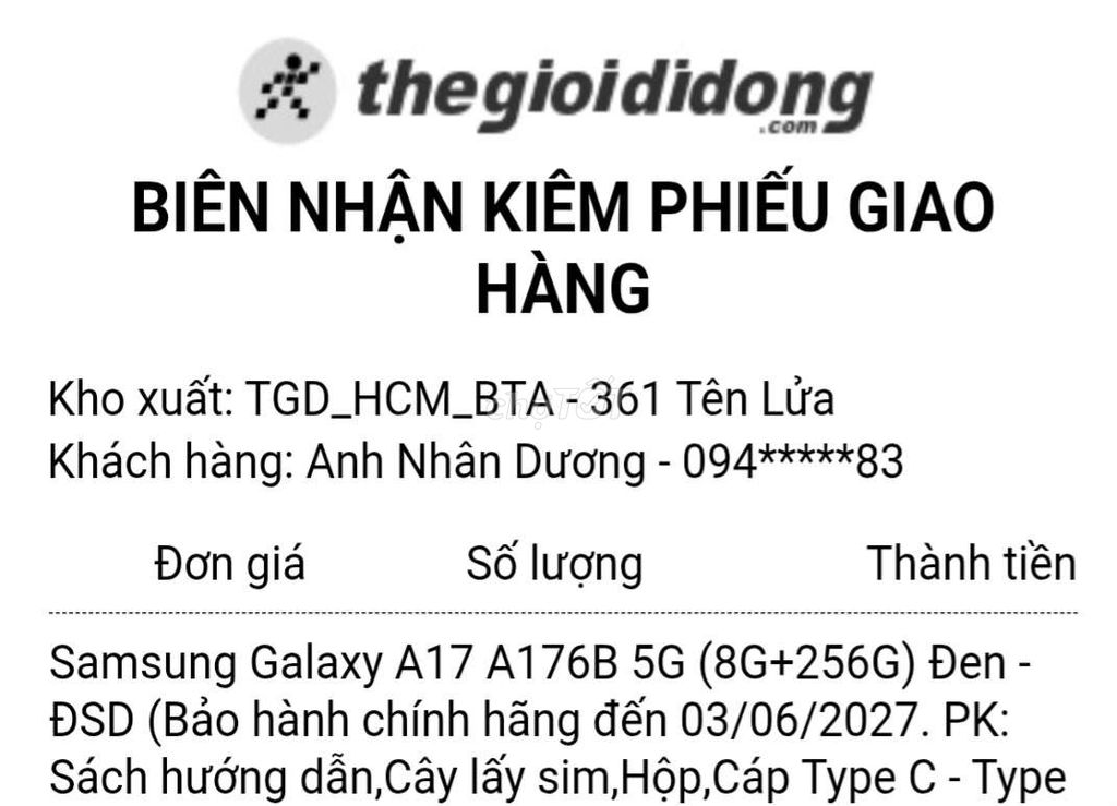 Samsung Galaxy A17 A176B 5G 8GB/256GB Đen. Mua bán Điện thoại tại Huyện Bình Chánh Tp Hồ Chí Minh được đăng bởi Dương Trọng Nhân hình 1