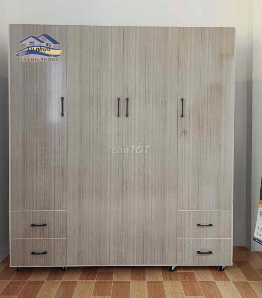 Tủ quần áo nhựa 4 cánh vân gỗ. Mua bán Tủ, kệ gia đình tại Thành phố Thủ Đức Tp Hồ Chí Minh được đăng bởi Ngọc Lan hình 1