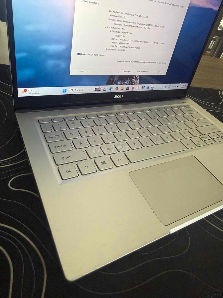 Acer Swift SF314-43 Ryzen 5-5500 16GB/512GB. Mua bán Laptop tại Quận 3 Tp Hồ Chí Minh được đăng bởi Tâm Mai hình 1