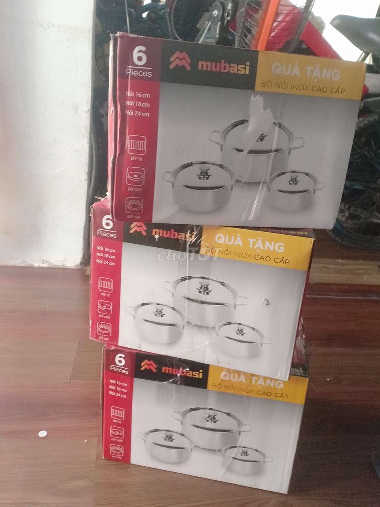 Bộ nồi Mubasi Inox 16cm, 18cm, 24cm. Mua bán Dụng cụ nhà bếp tại Quận Bình Thạnh Tp Hồ Chí Minh được đăng bởi phamphuong86 hình 1
