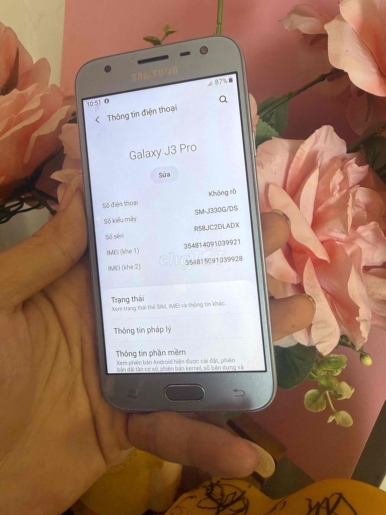Samsung Galaxy J3 Pro Bạc 2 SIM. Mua bán Điện thoại tại Thành phố Tân An Long An được đăng bởi mua xin alo no SMS hình 1
