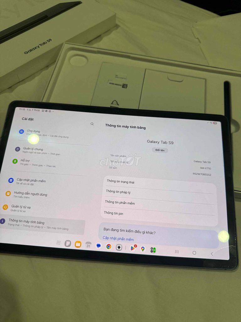 Samsung Galaxy Tab S9 - 256GB, Đã qua sử dụng. Mua bán Máy tính bảng tại Quận Bình Thạnh Tp Hồ Chí Minh được đăng bởi Minh hình 1