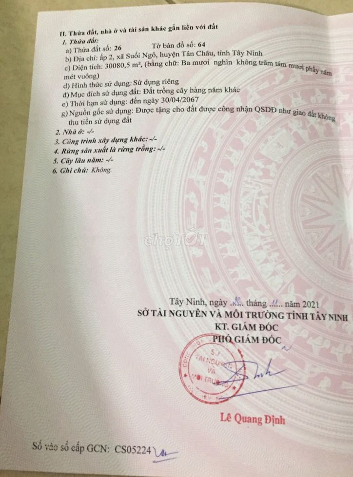 Bán 3 hecta đất cao su Tây Ninh. 5,6 tỷ
