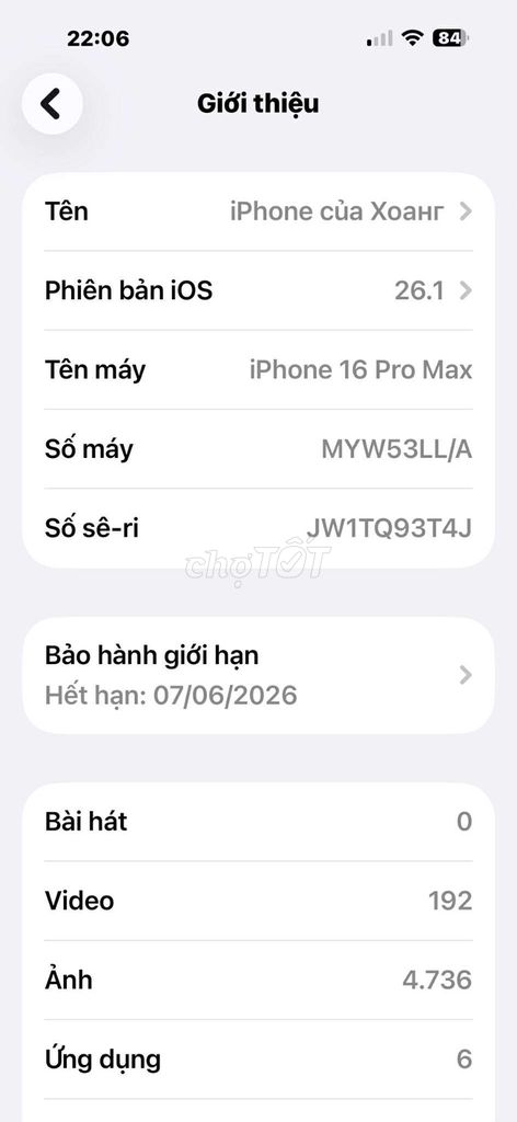 Apple iPhone 16 Pro Max 256GB Vàng LL/A 99.99%. Mua bán Điện thoại tại Thành phố Vũng Tàu Bà Rịa - Vũng Tàu được đăng bởi Minh Hoàng hình 1