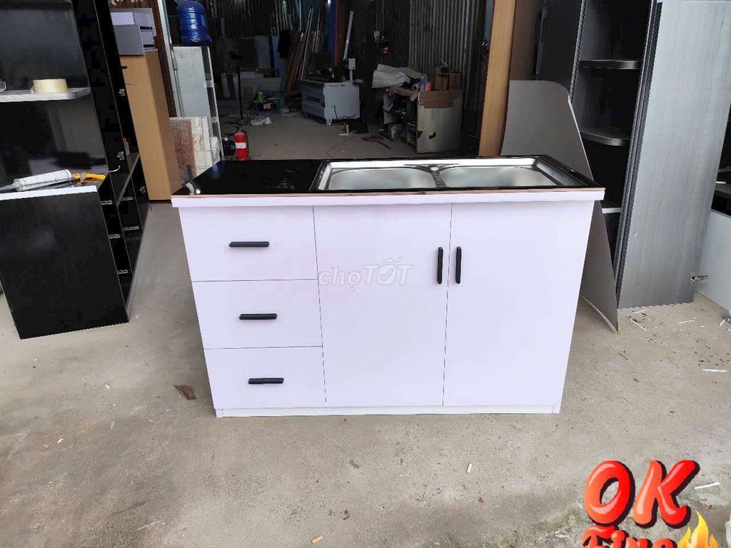 Tủ bếp nhựa Đài Loan kt 1m20 - sẵn bồn vòi. Mua bán Tủ, kệ gia đình tại Quận Gò Vấp Tp Hồ Chí Minh được đăng bởi Nội Thất Giá Xưởng hình 1