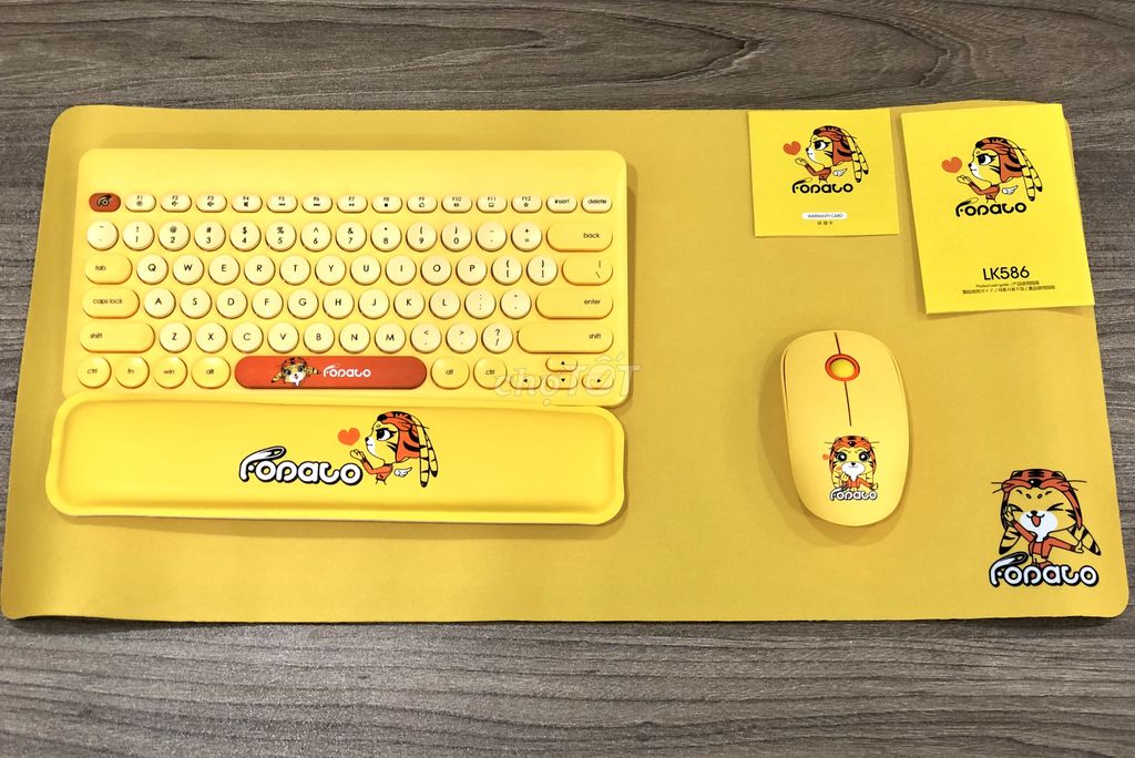 Combo phím chuột PC FOPATO LK586 Yellow