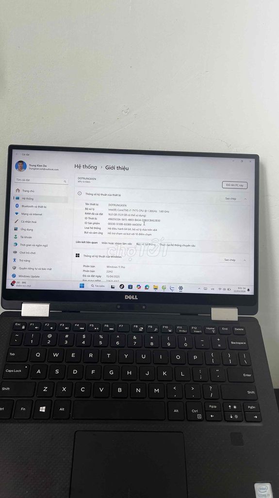Dell XPS 9365 i7 16GB/512GB Đen. Mua bán Laptop tại Thành phố Thủ Đức Tp Hồ Chí Minh được đăng bởi Đỗ Trung Kiên hình 1