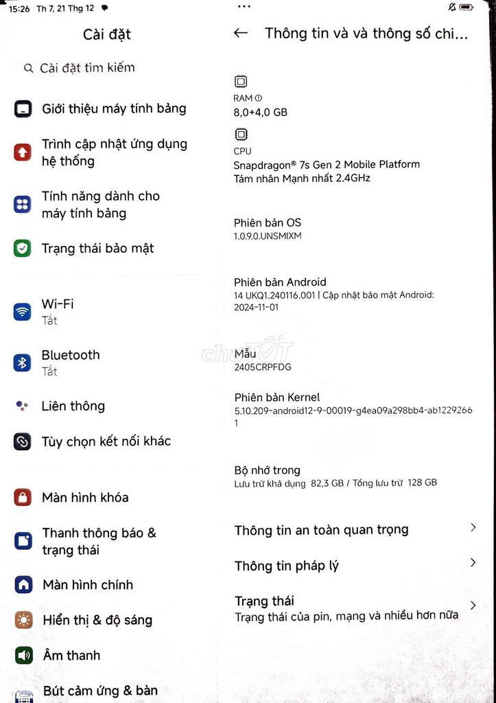 Redmi Pad Pro 8g/128gb chính hãng VN