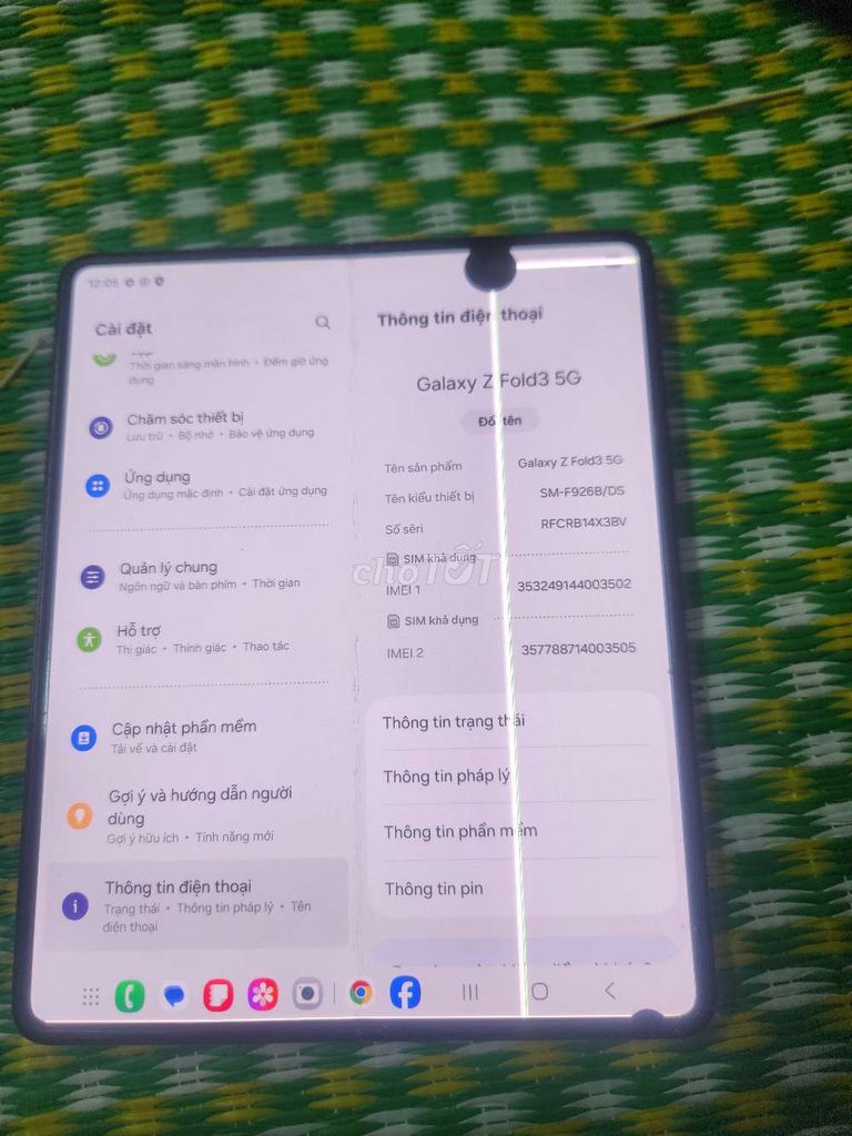 Samsung Galaxy Z Fold3 5G 256GB Đen. Mua bán Điện thoại tại Quận Liên Chiểu Đà Nẵng được đăng bởi nam anh hình 1