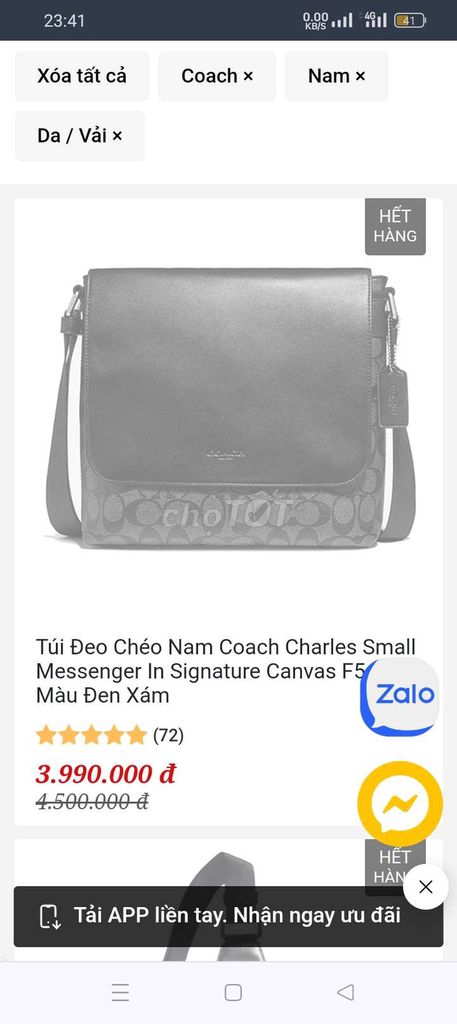 thanh lý túi coach chính hãng