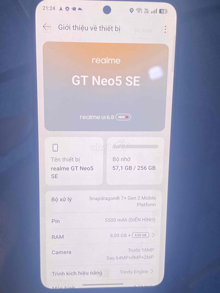 Realme GT Neo5 SE 256GB Tím. Mua bán Điện thoại tại Thành phố Thủ Dầu Một Bình Dương được đăng bởi nguyen lam hình 1