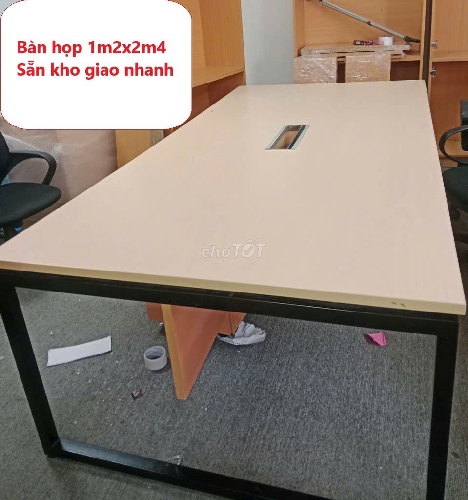 Bàn họp gỗ kim loại 2m4x1m2,bàn chân sắt cao cấp. Mua bán Đồ dùng văn phòng tại Quận Gò Vấp Tp Hồ Chí Minh được đăng bởi PHÚ NHÀN NỘI THẤT THANH LÝ SÀI GÒN hình 1