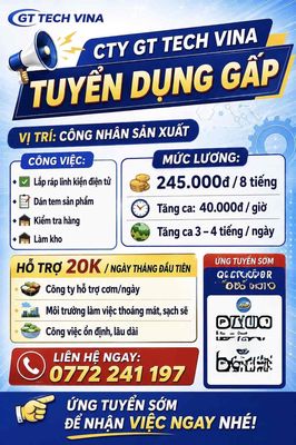 GT TECH HÀNH CHÁNH TĂNG CA - KCN AMATA