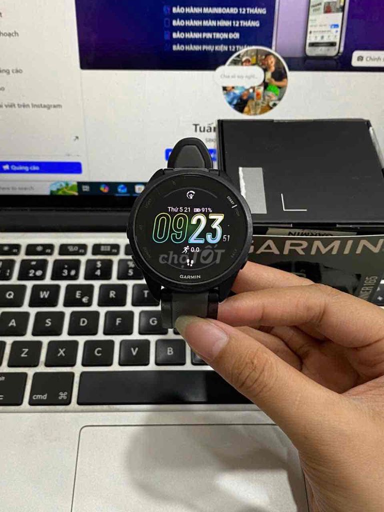 Đồng hồ garmin forerunner 165 43mm Đen. Mua bán Thiết bị đeo thông minh tại Quận 3 Tp Hồ Chí Minh được đăng bởi Tuấn Nguyễn hình 1